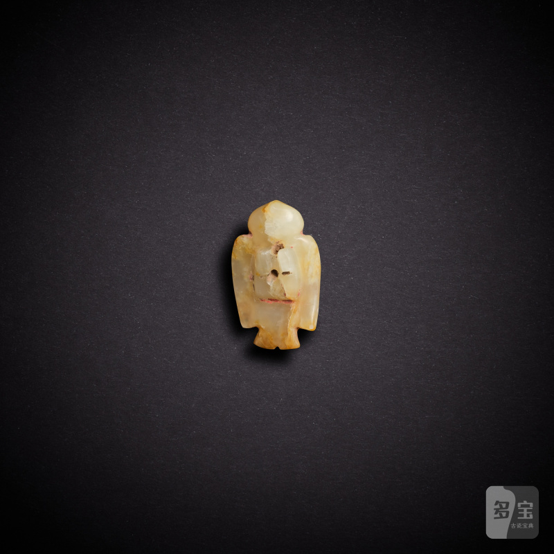 A pale celadon jade 'bird' pendant, Western Zhou dynasty | 西周 青白玉鳥 - 图2